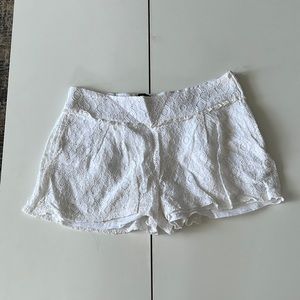 White laced shorts size 2
